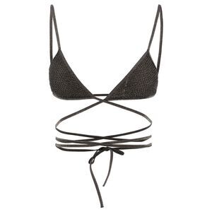 Palm Angels Women "Criss Cross" Lurex Bikini Top
